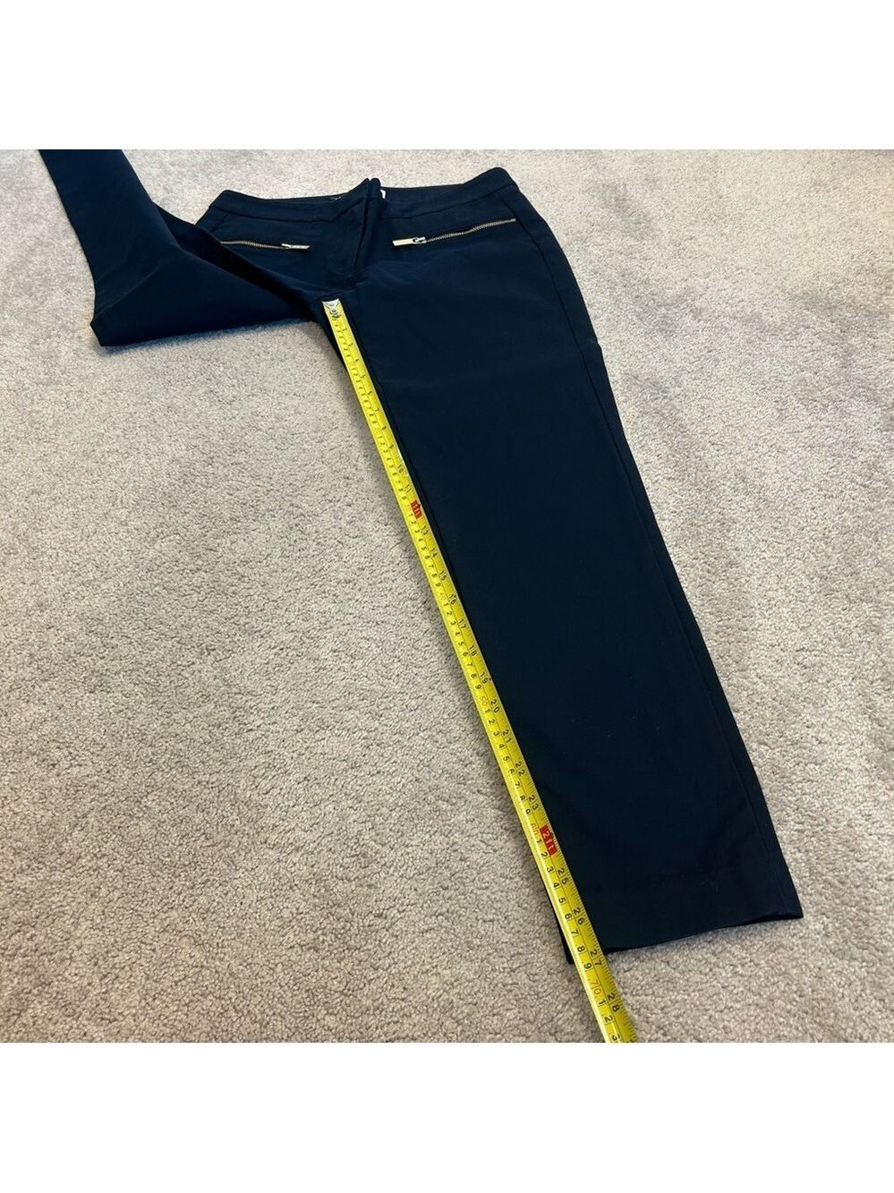MICHAEL MICHAEL KORS Navy Blue Hutton Cotton-Blend slim fit ankle pants Sz 6 - Picture 12 of 14